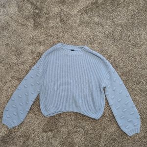 Light Blue Cropped Sweater | Medium